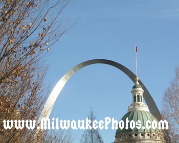 St Louis Arch and Trees by Pan Pritchard